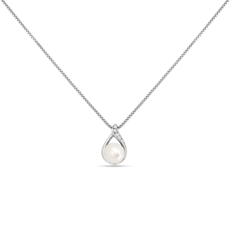 Collana Gabrielle Precious Oro Bianco Perla D'Acqua Dolce Diamante - Spannringe Damen | OROVIVO