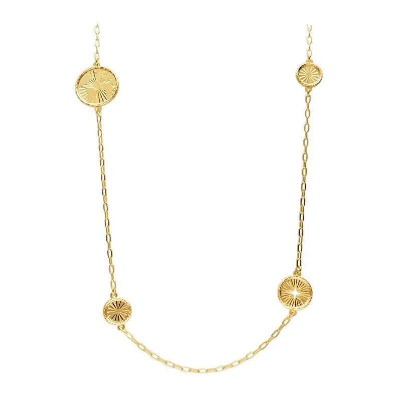 Girocollo lungo rosa dei venti. mondo e cuore in bronzo dorato - Spannringe Damen | OROVIVO