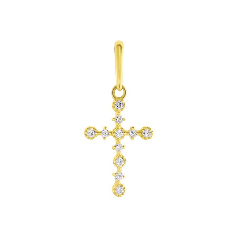 Kreuz Anhänger Gold 375 Zirkonia Daniela - Schmuckanhänger Familie | OROVIVO