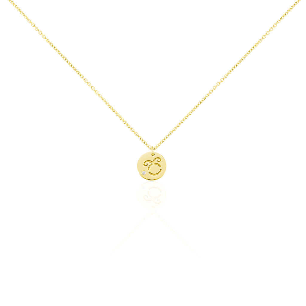 Damen Collier Silber vergoldet 925 Zirkonia Stier Sternzeichen 7 - Halsketten Damen | OROVIVO