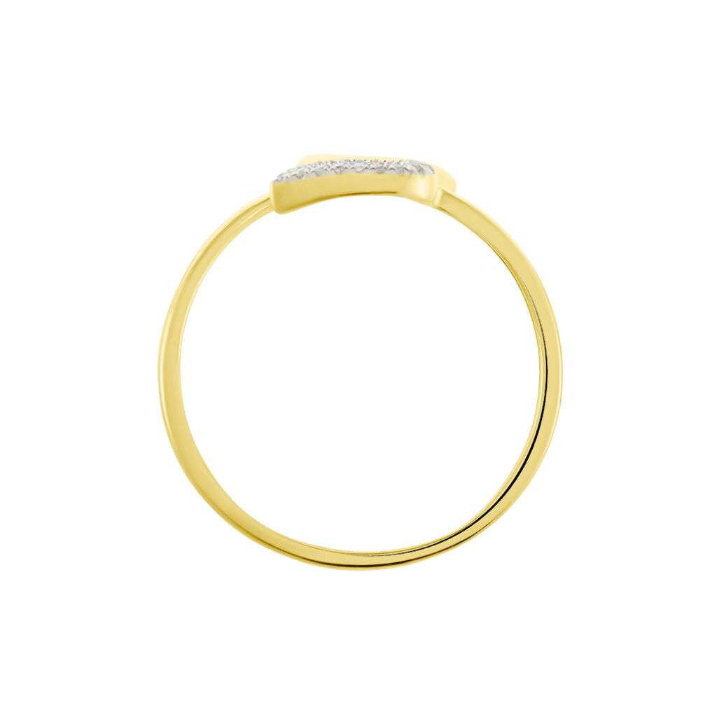 Damen Ring Gold 375 Diamant 0,05ct Mandel Leafa  - Ringe mit Stein Damen | OROVIVO