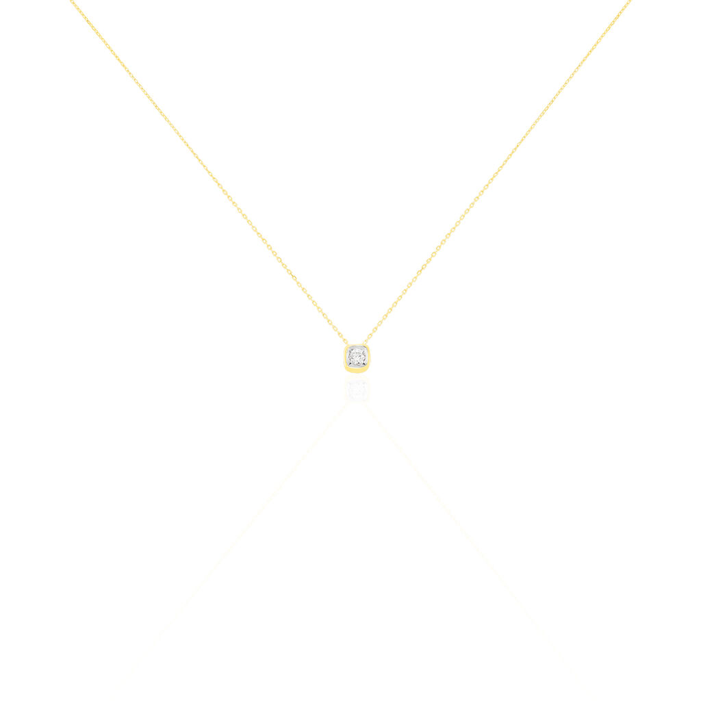 Damen Collier Gold 375 Diamant 0,1ct Viereck Jala - Halsketten Damen | OROVIVO