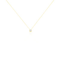 Damen Collier Gold 375 Diamant 0,1ct Viereck Jala