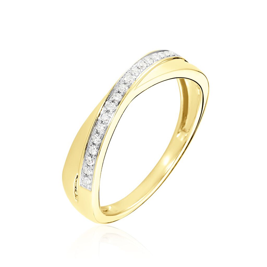 GIANA Damen Ring Gold 585 (14 Karat) Diamant Wei&szlig; 0,1 ct