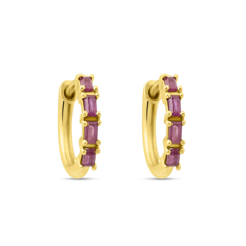 Orecchini A Cerchio Charlotte Oro Giallo Rubino - Spannringe Damen | OROVIVO
