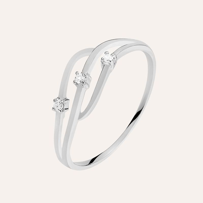 Anello Trilogy Grace Oro Bianco Diamante - Spannringe Damen | OROVIVO