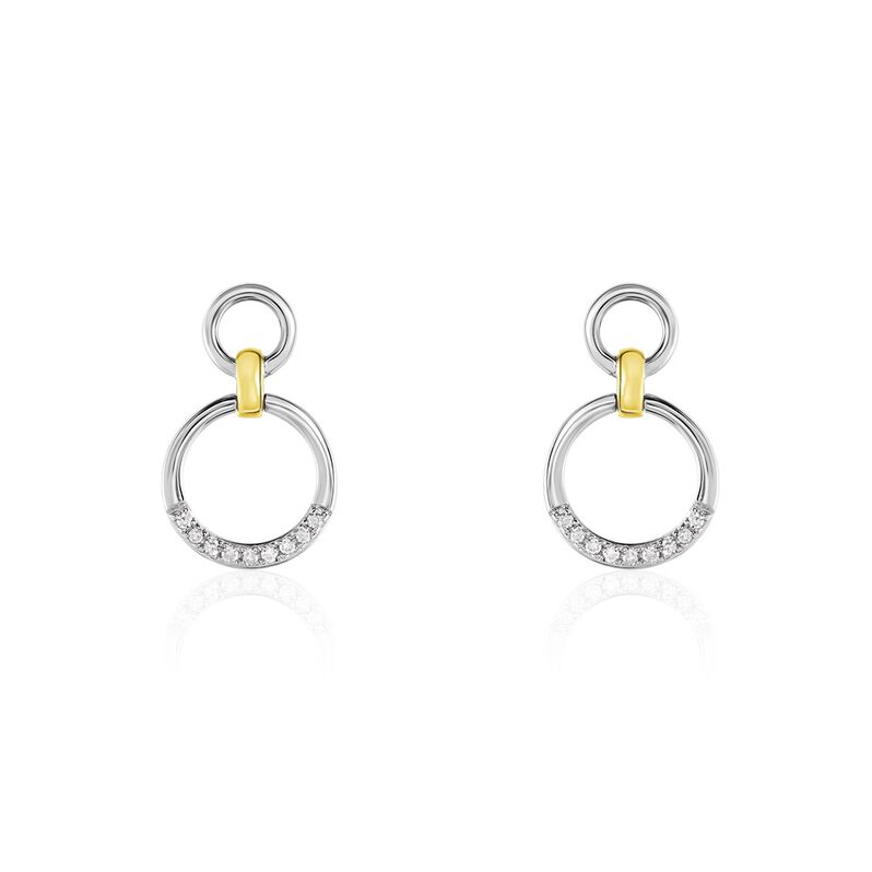 Boucles D'oreilles Pendantes Or Bicolore Nioline Diamants - Spannringe Damen | OROVIVO