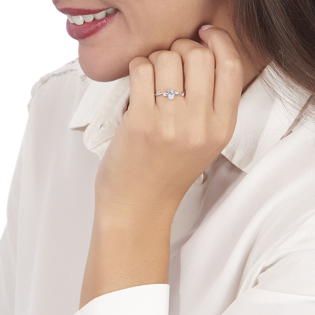 Bague Or Weiss Lizea Et Topaze - Spannringe Damen | OROVIVO