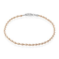 Damenarmband Kordelkette Silber 925 Vergoldet