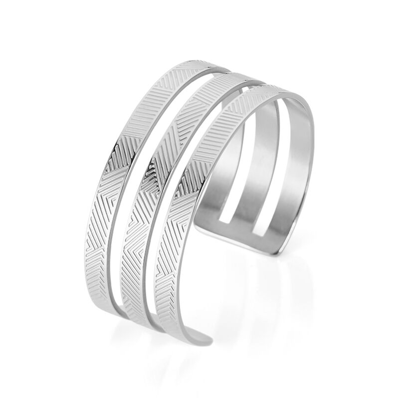Bracelet Acier Sirine Jonc 3 Rangs - Spannringe Damen | OROVIVO