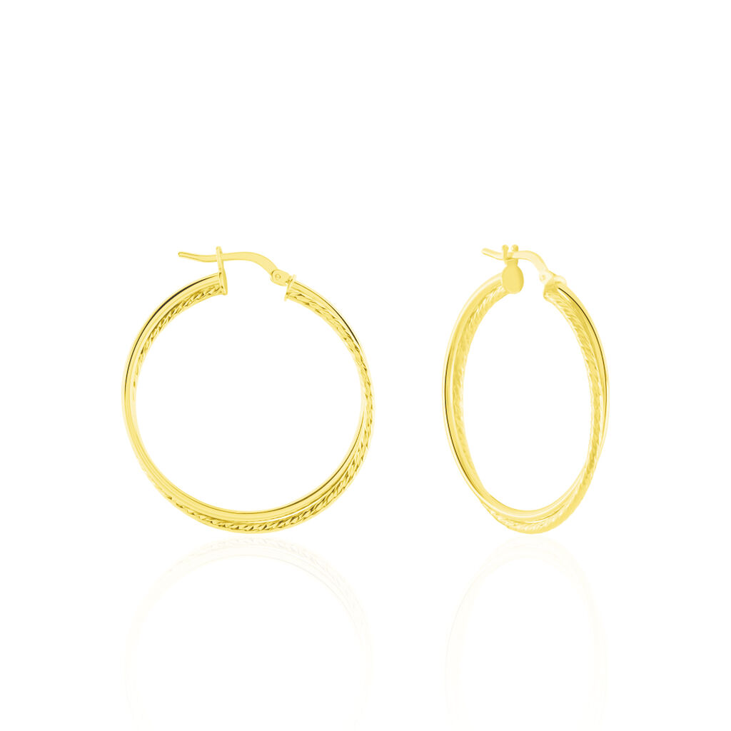 Creoles Or Jaune Maelia Ronde Croise - Spannringe Damen | OROVIVO