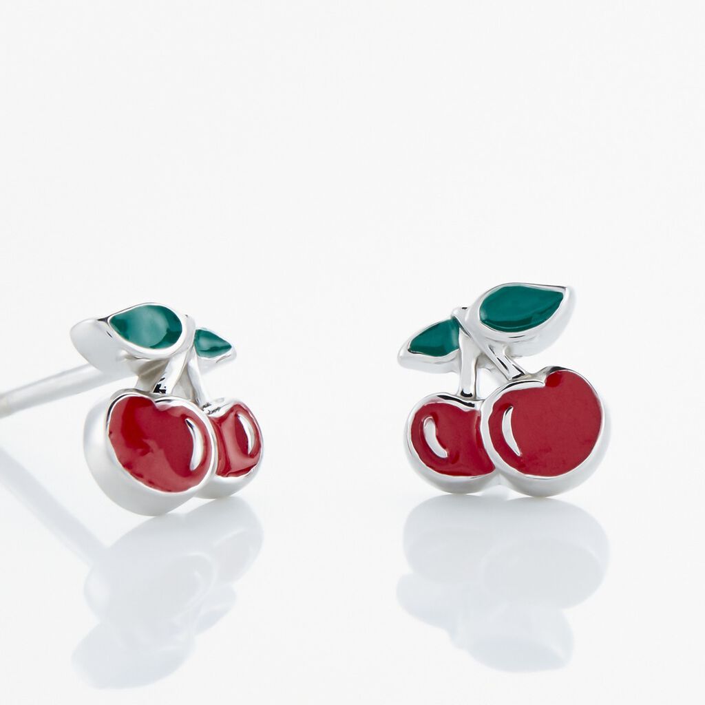 Kinder Ohrstecker Silber 925 Kirsche Cagla - Ohrstecker Kinder | OROVIVO