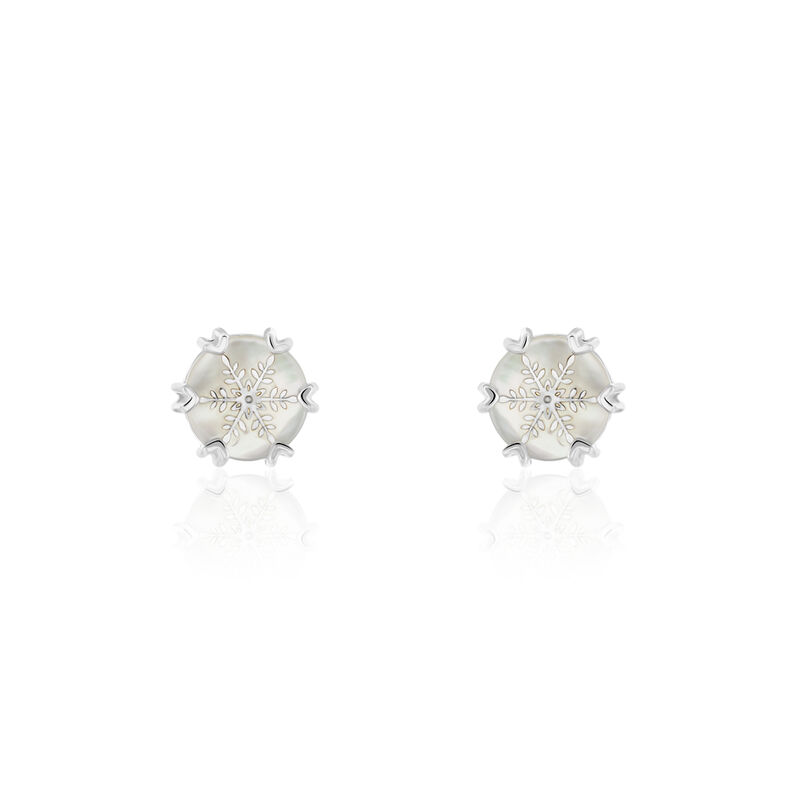 FROSTY Damen Ohrstecker Silber 925 Perlmutt Perlmutt Schneeflocke - Ohrstecker Damen | OROVIVO