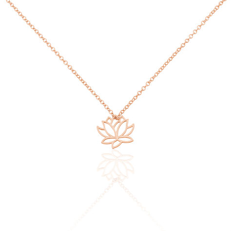 Damen Halskette Silber 925 Rosé Vergoldet Lotus - Halsketten  | OROVIVO