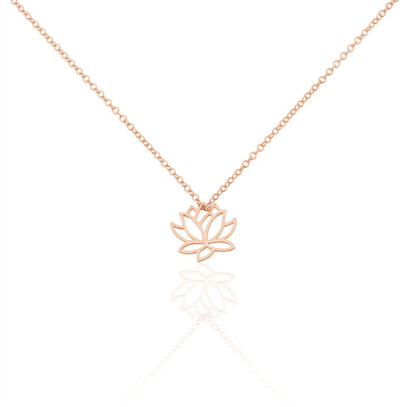 Damen Halskette Silber 925 Rosé Vergoldet Lotus - Halsketten Damen | OROVIVO