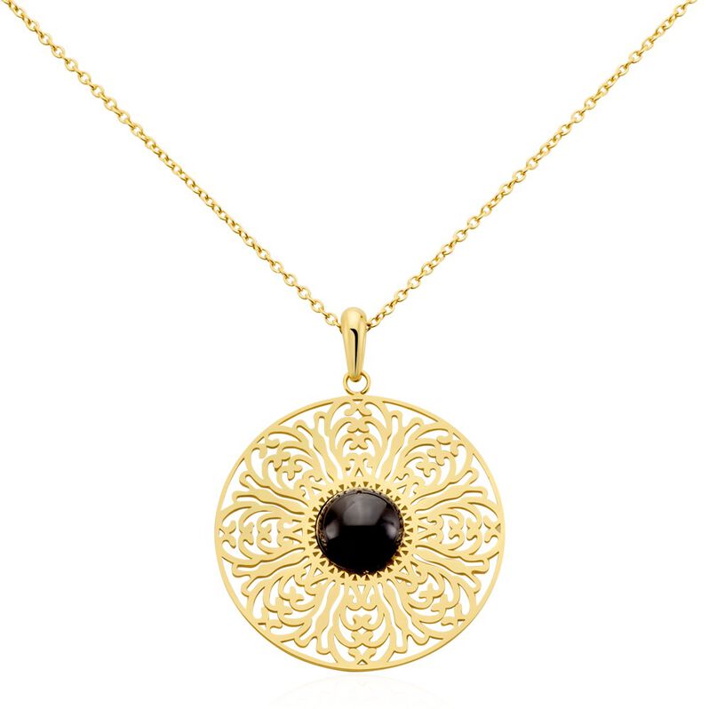 Collier Sautoir Acier Doré Maurits Agate - Spannringe Damen | OROVIVO