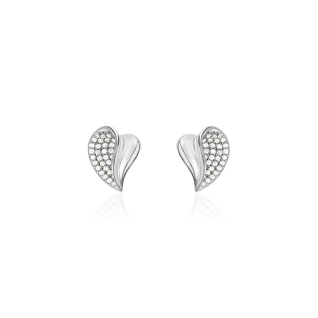 KALI Damen Ohrstecker Silber 925 Zirkonia Weiß 0,54 ct Blatt - Ohrstecker Damen | OROVIVO