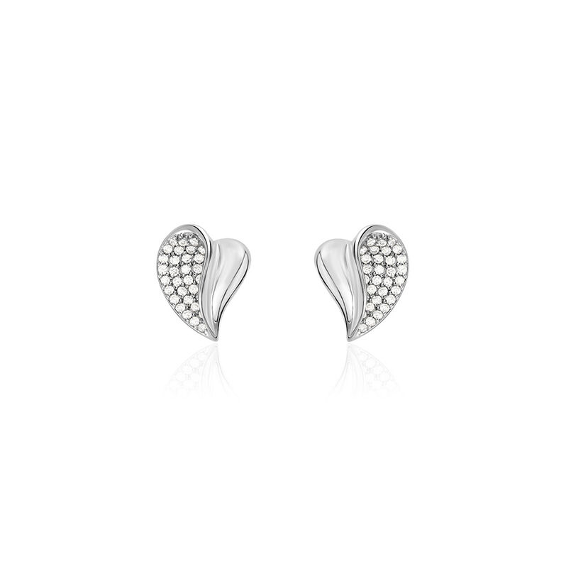 KALI Damen Ohrstecker Silber 925 Zirkonia Weiß 0,54 ct Blatt - Ohrstecker Damen | OROVIVO