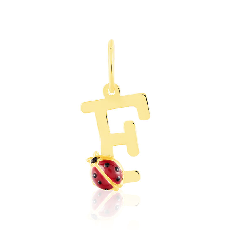Pendentif Or Jaune Coccinelle Lettre F - Spannringe Kinder | OROVIVO