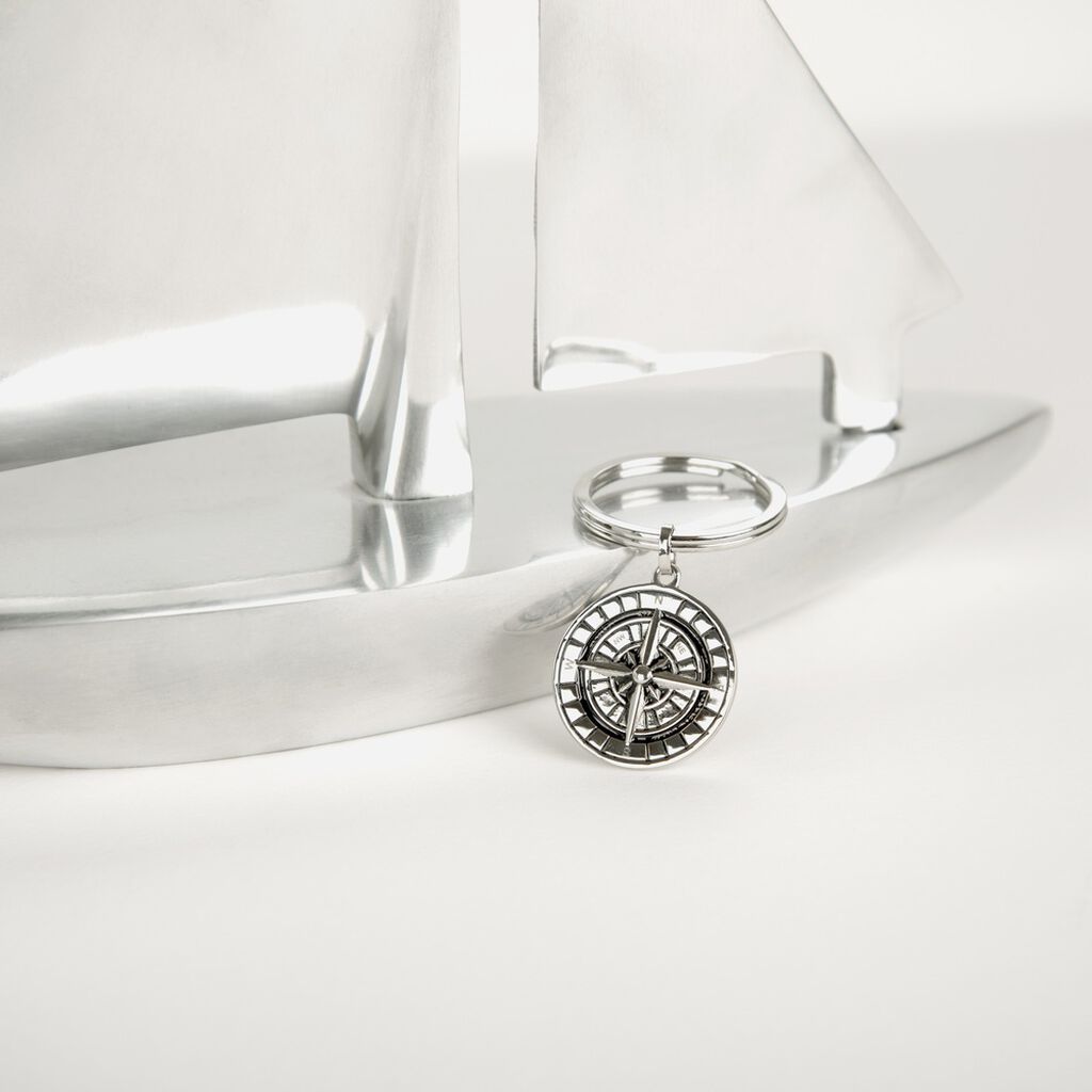 Schlüsselanhänger Edelstahl Kompass - Personalisierter Schmuck Herren | OROVIVO