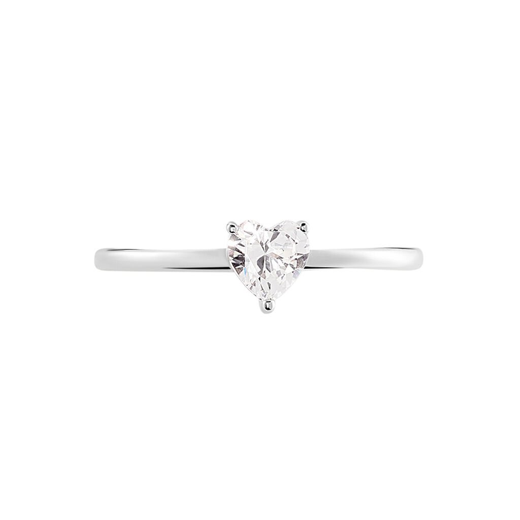 Damen Ring Silber Silber 925 Zirkonia Herz Billie  - Verlobungsringe Damen | OROVIVO