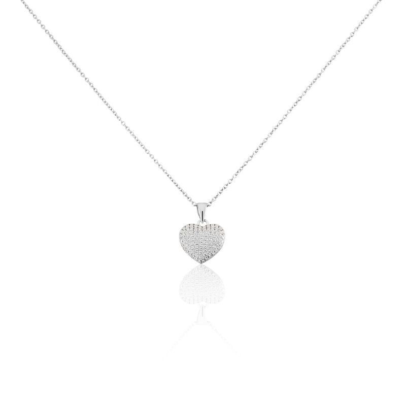 Damen Collier Silber Silber 925 Zirkonia Wei&szlig; Herz - Halsketten Damen | OROVIVO