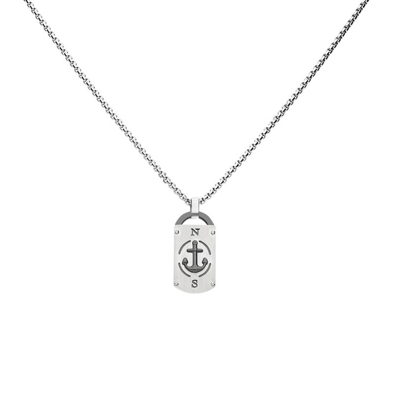 Collana in acciaio con placchetta ancora - Spannringe Herren | OROVIVO