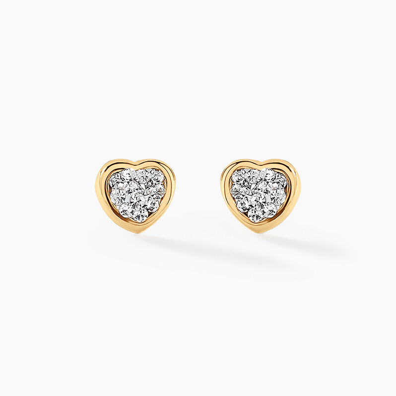 Boucles D'oreilles Puces Latanya Or Jaune Strass - Spannringe Kinder | OROVIVO