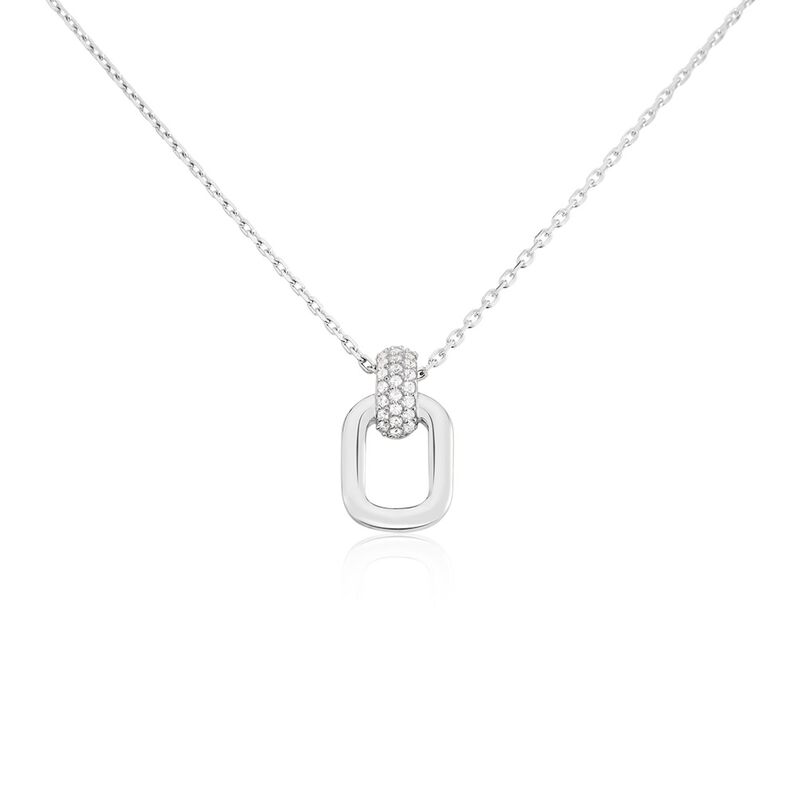 Damen Collier Silber 925 Zirkonia Rechteckig Avah 1,40mm - Halsketten Damen | OROVIVO
