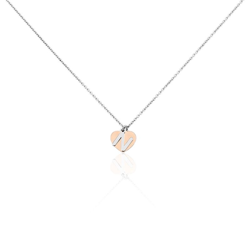 Damen Halskette Silber 925 Bicolor Buchstabe N - Halsketten Damen | OROVIVO