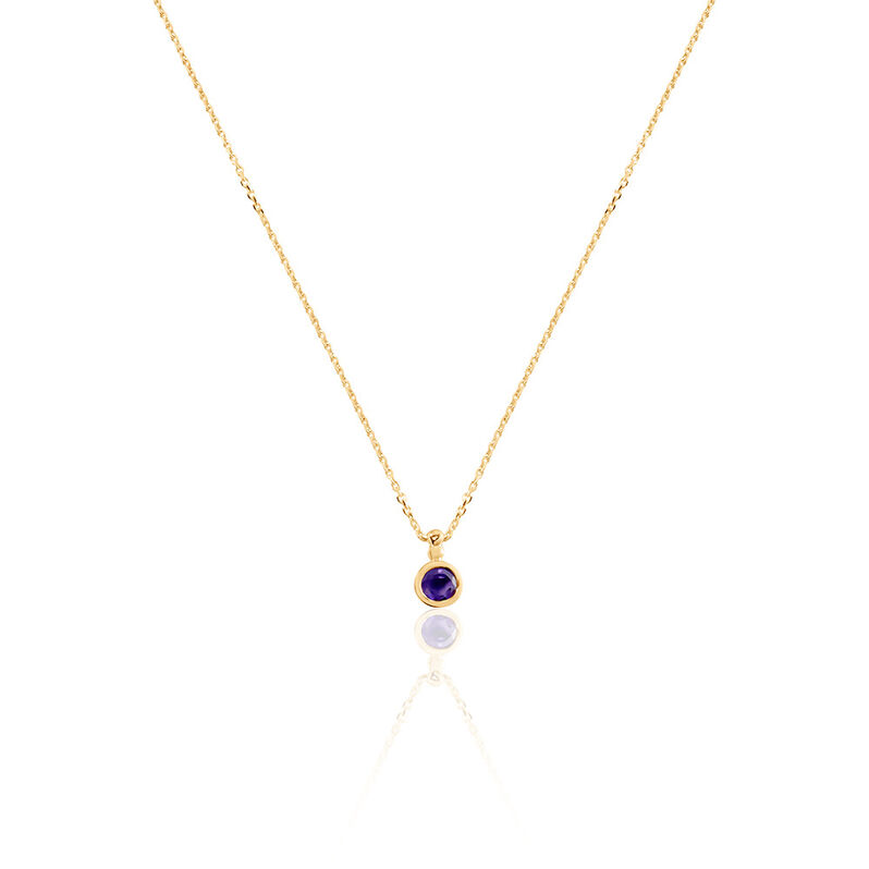 LYKKE Damen Collier Gold 375 (9 Karat) Amethyst Violett 0,25 ct Kreis B 4 mm - Halsketten Damen | OROVIVO