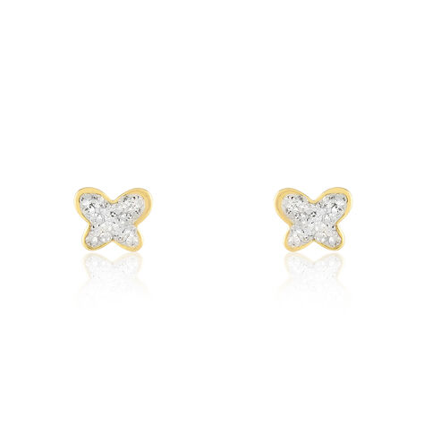 Ohrstecker Gold 375 Kristall Schmetterling - Ohrstecker Familie | OROVIVO