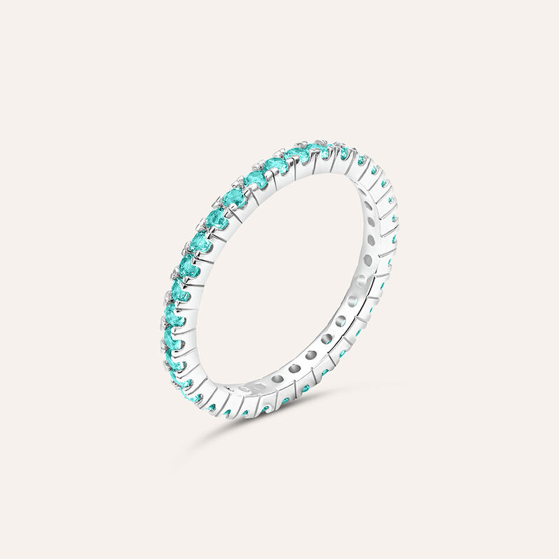 Anello Eternity Silver Rainbow Argento Rodiato Cubic Zirconia - Spannringe Damen | OROVIVO