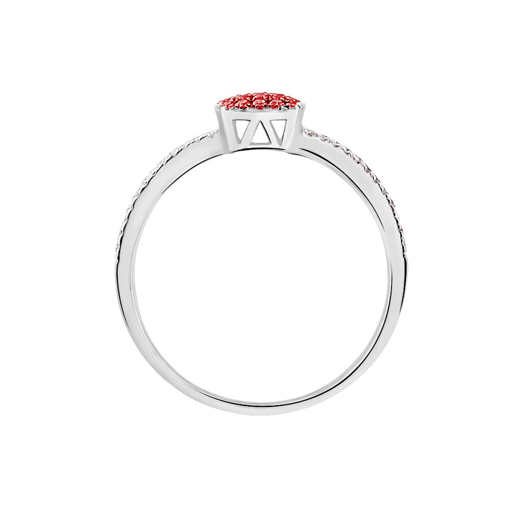 Bague Aude Or Blanc Rubis Et Diamant - Spannringe Damen | OROVIVO