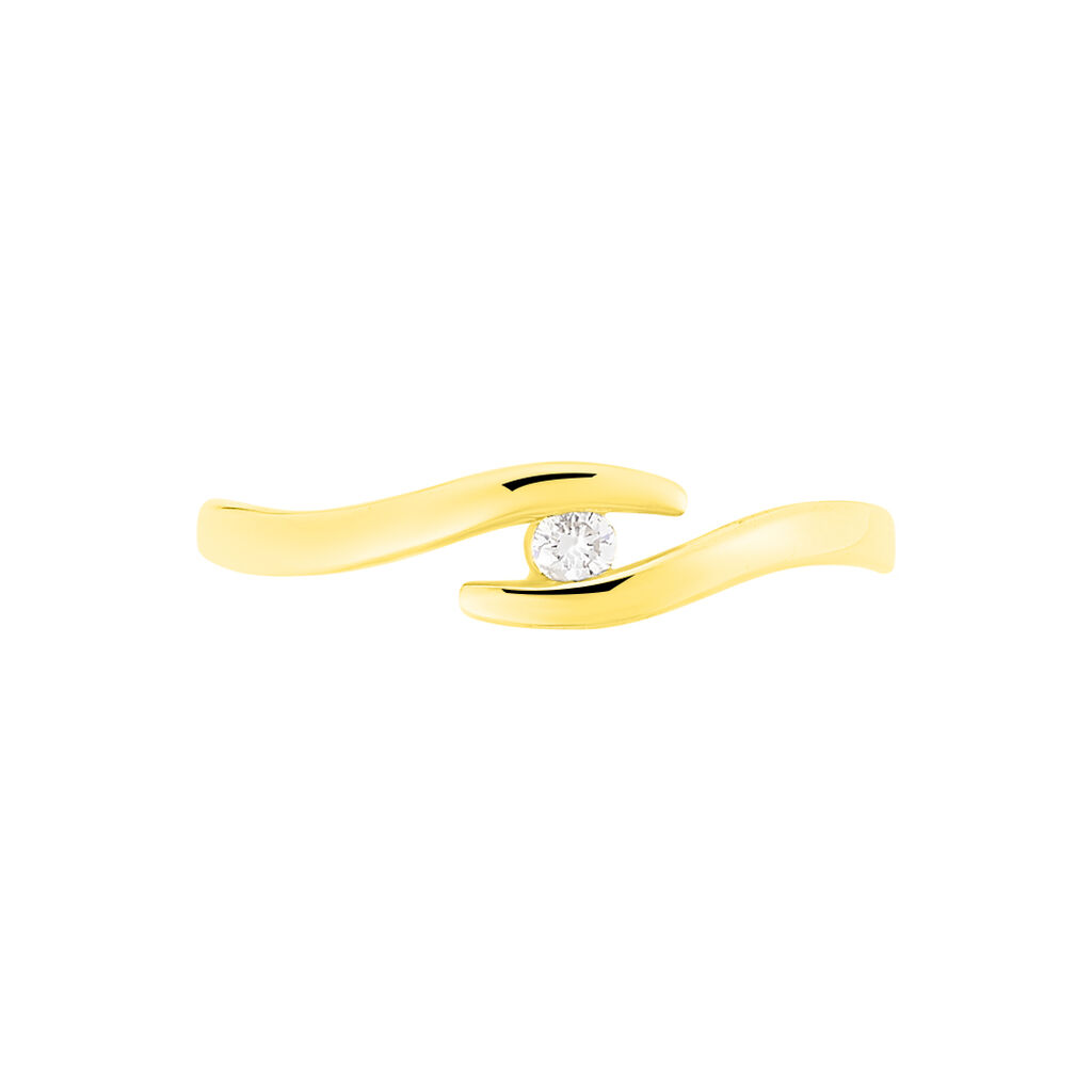 Curonda Damen Ring Gold 375 (9 Karat) Diamant Wei&szlig; 0,05 ct