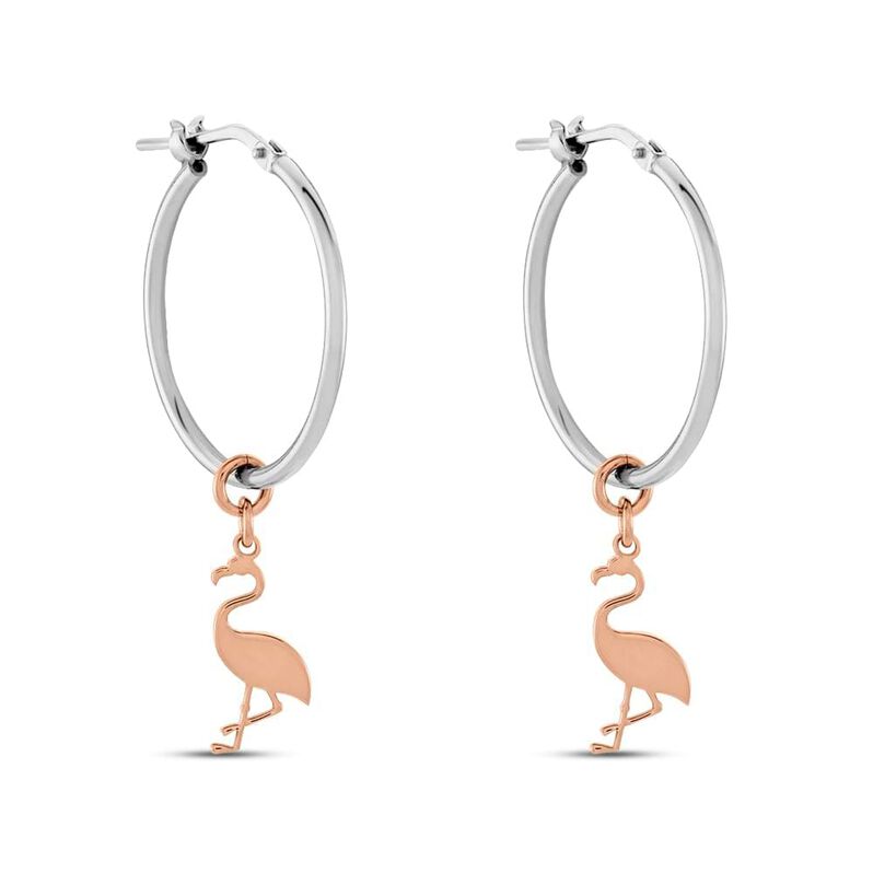 Orecchini A Cerchio Silver Collection Argento Bicolore Bianco / Rosa - Spannringe Damen | OROVIVO