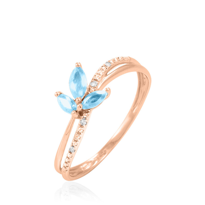 Bague Angie Or Rose Topaze Et Diamant - Spannringe Damen | OROVIVO