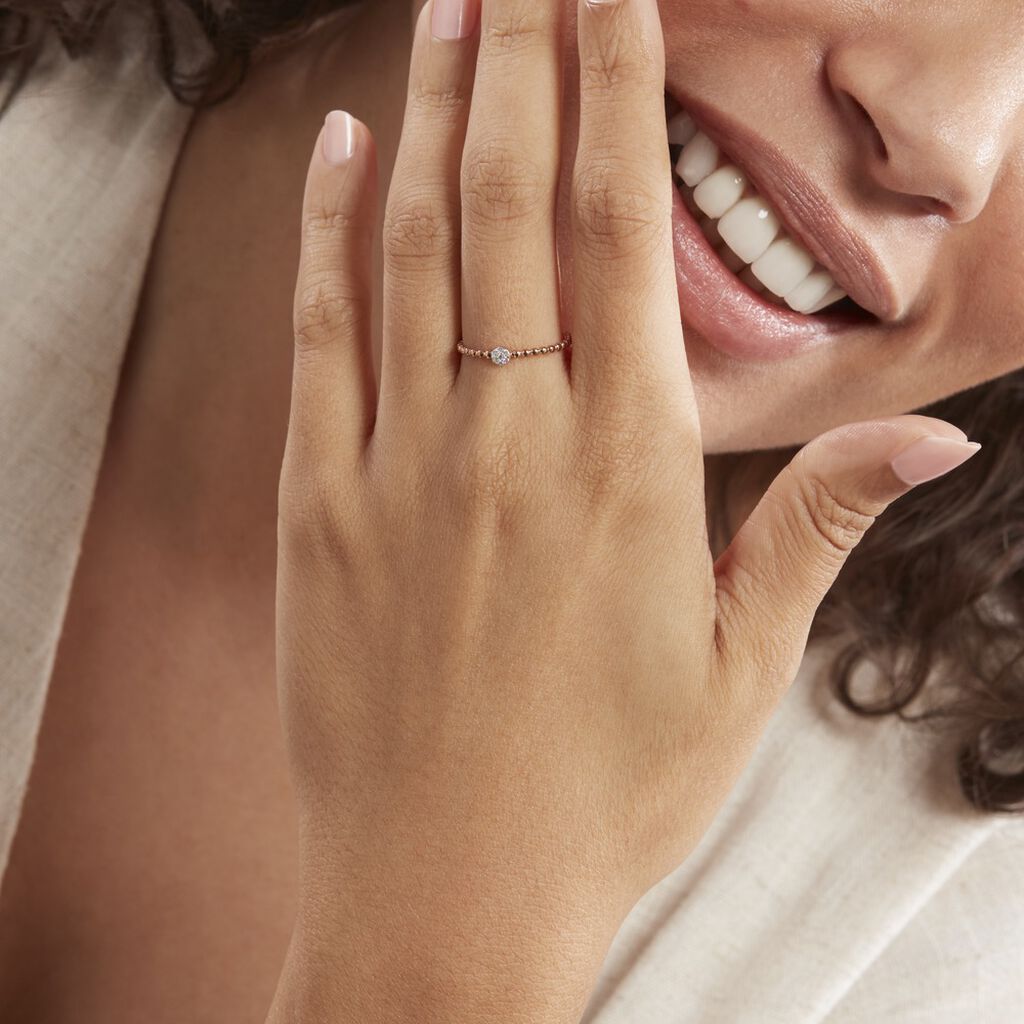 Solitaire Or Rose Diamant Tam - Spannringe Damen | OROVIVO