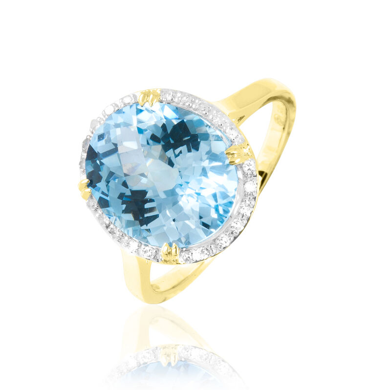 Bague Anna Or Jaune Topaze Et Diamant - Spannringe Damen | OROVIVO