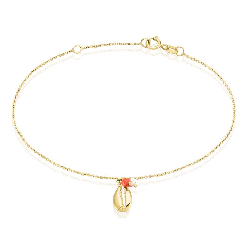 Bracelet Vitamin Sea Or Jaune Perle De Culture Corail - Spannringe Damen | OROVIVO