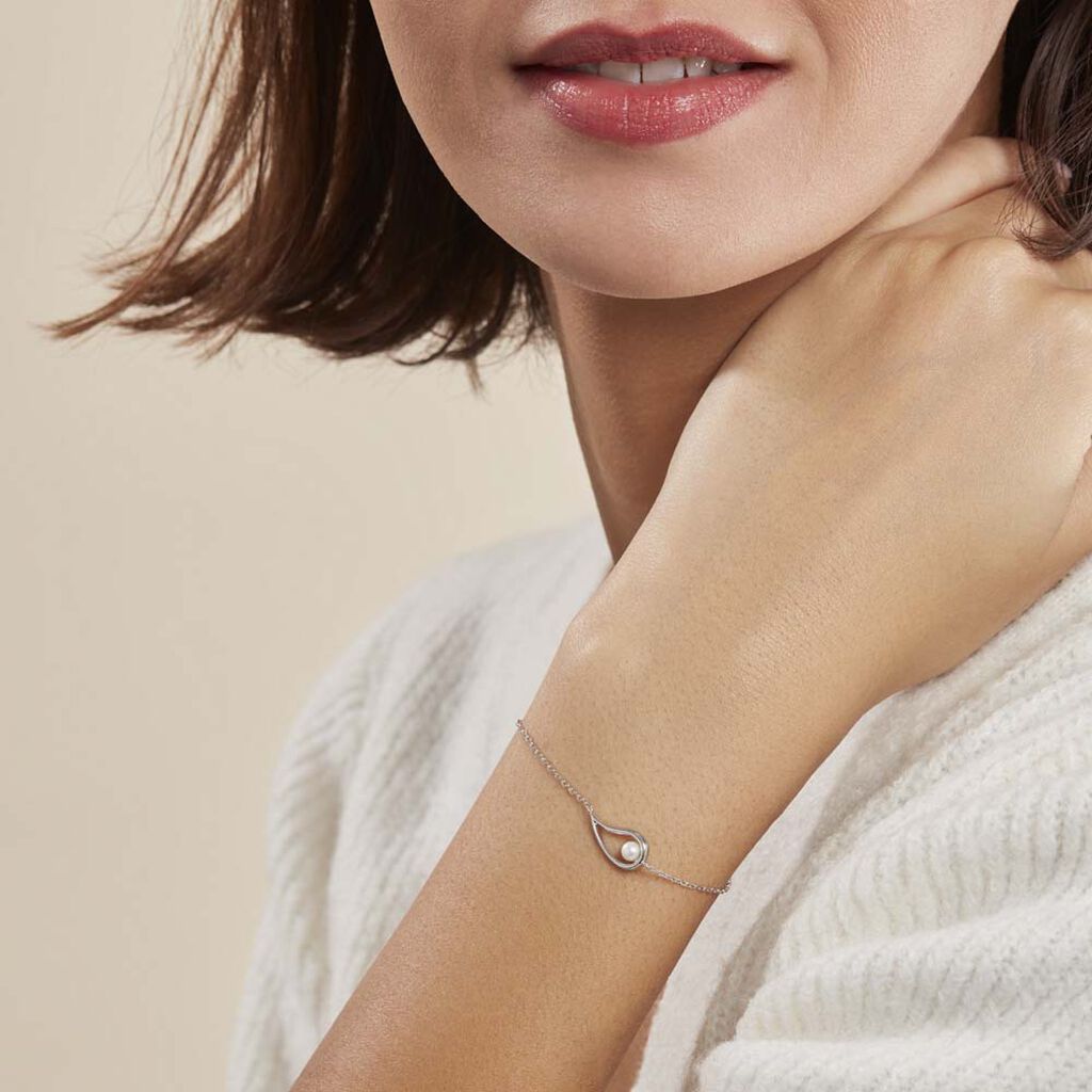 Bracelet Argent Oxyde Perle De Culture - Spannringe Damen | OROVIVO