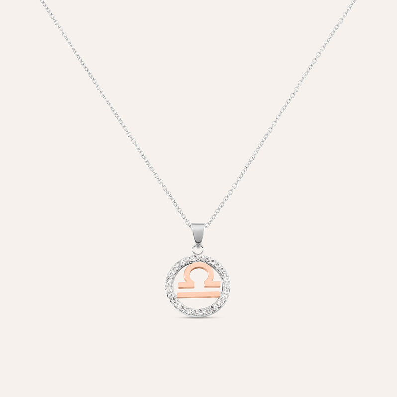 Collana Sunrise Acciaio Bicolore Bianco / Rosa Cubic Zirconia - Spannringe Damen | OROVIVO