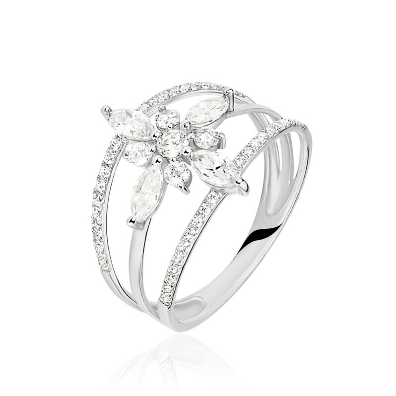 Bague Elsmeralda Or Blanc Oxyde De Zirconium - Spannringe Damen | OROVIVO