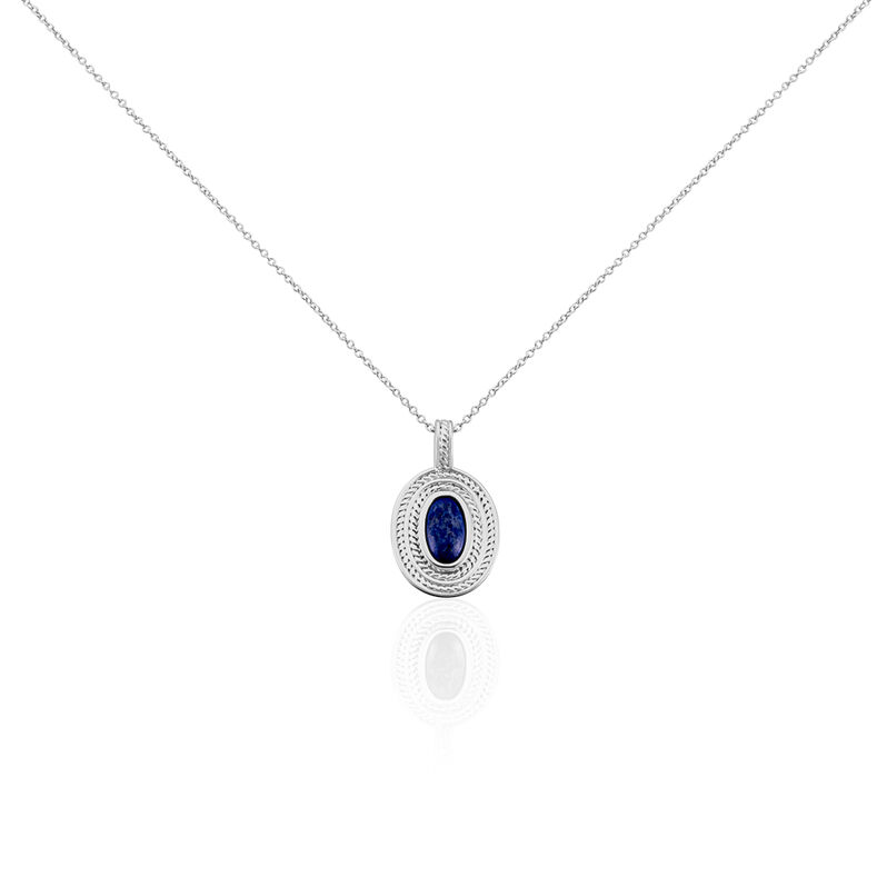 Collier Argent Takara Ovale Lapis Lazuli - Spannringe Damen | OROVIVO