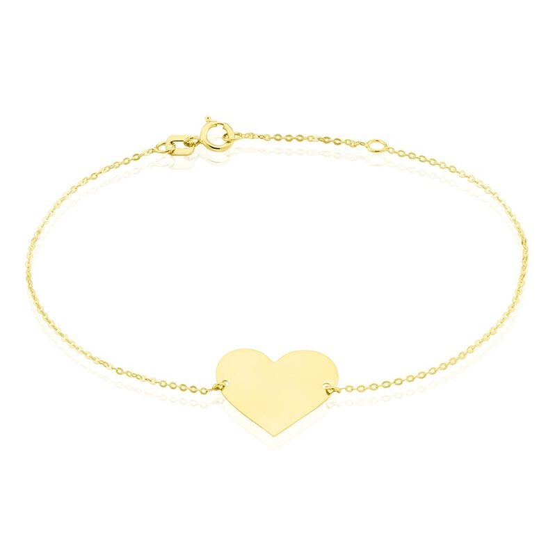 Valeria Gravur Damen Armband Gold 375 (9 Karat) Herz B 0,2 mm - Armb&auml;nder mit Gravur Damen | OROVIVO