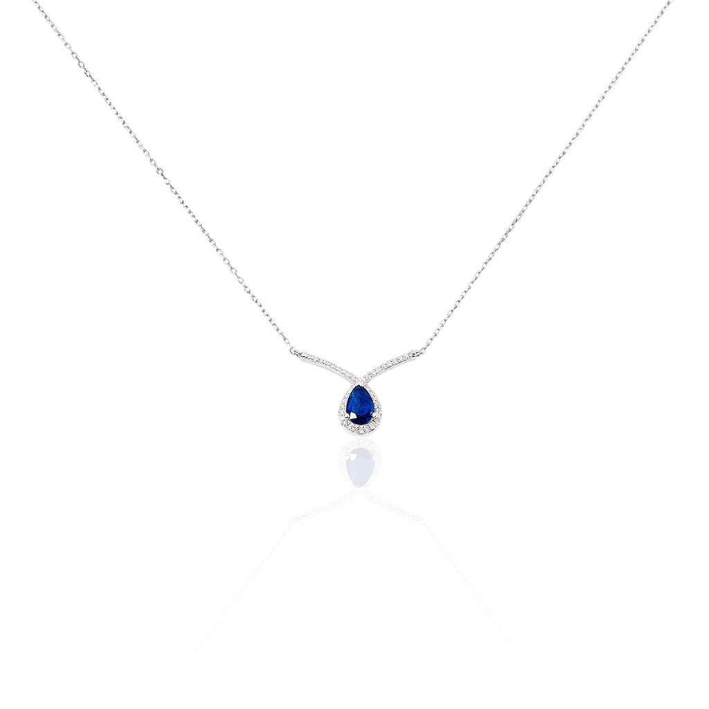 Collier Or Weiss Saphir Et Diamants - Spannringe Damen | OROVIVO