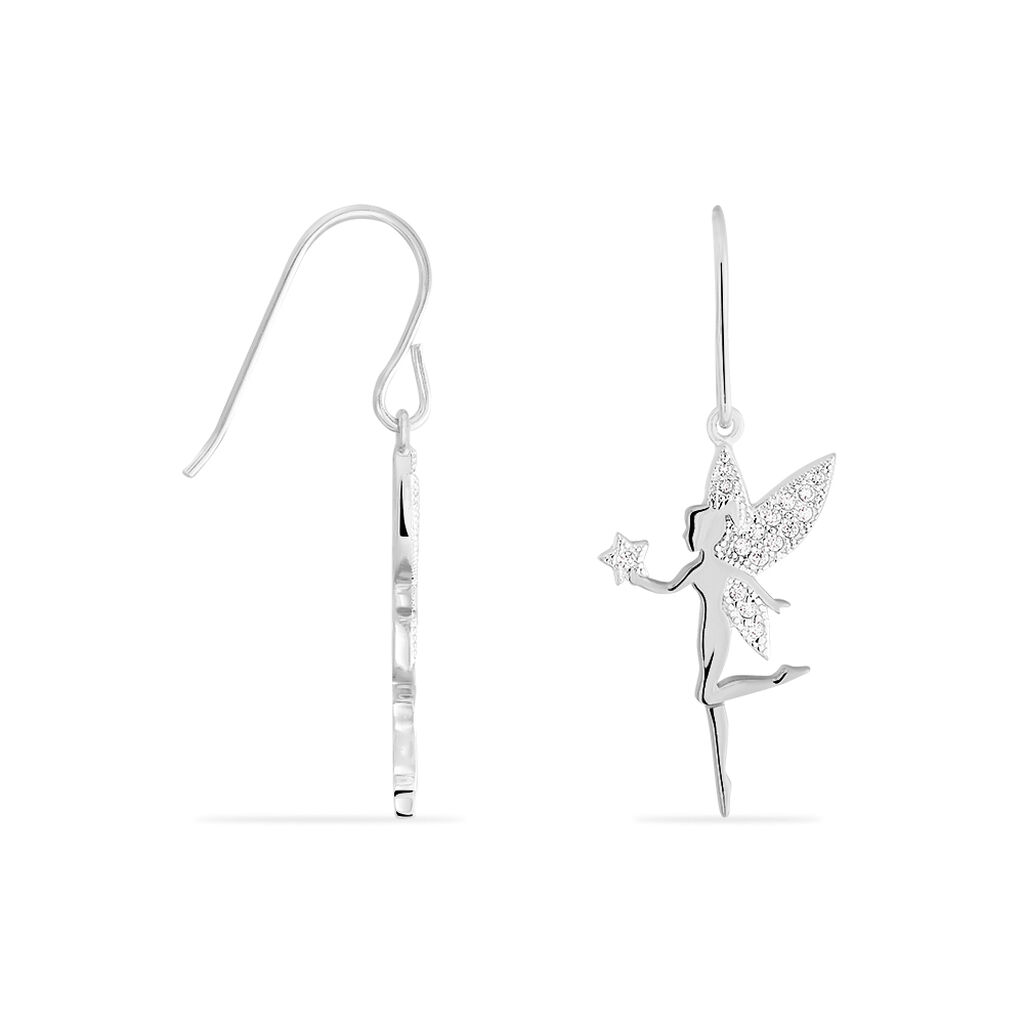 Boucles D'oreilles Pendantes Alberte Argent Blanc Oxyde De Zirconium - Spannringe Damen | OROVIVO
