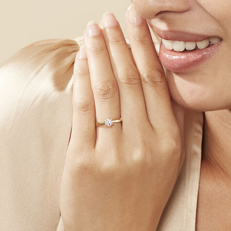 Ring Gold 750 Synthetischer Diamant 0,36ct - Verlobungsringe Damen | OROVIVO
