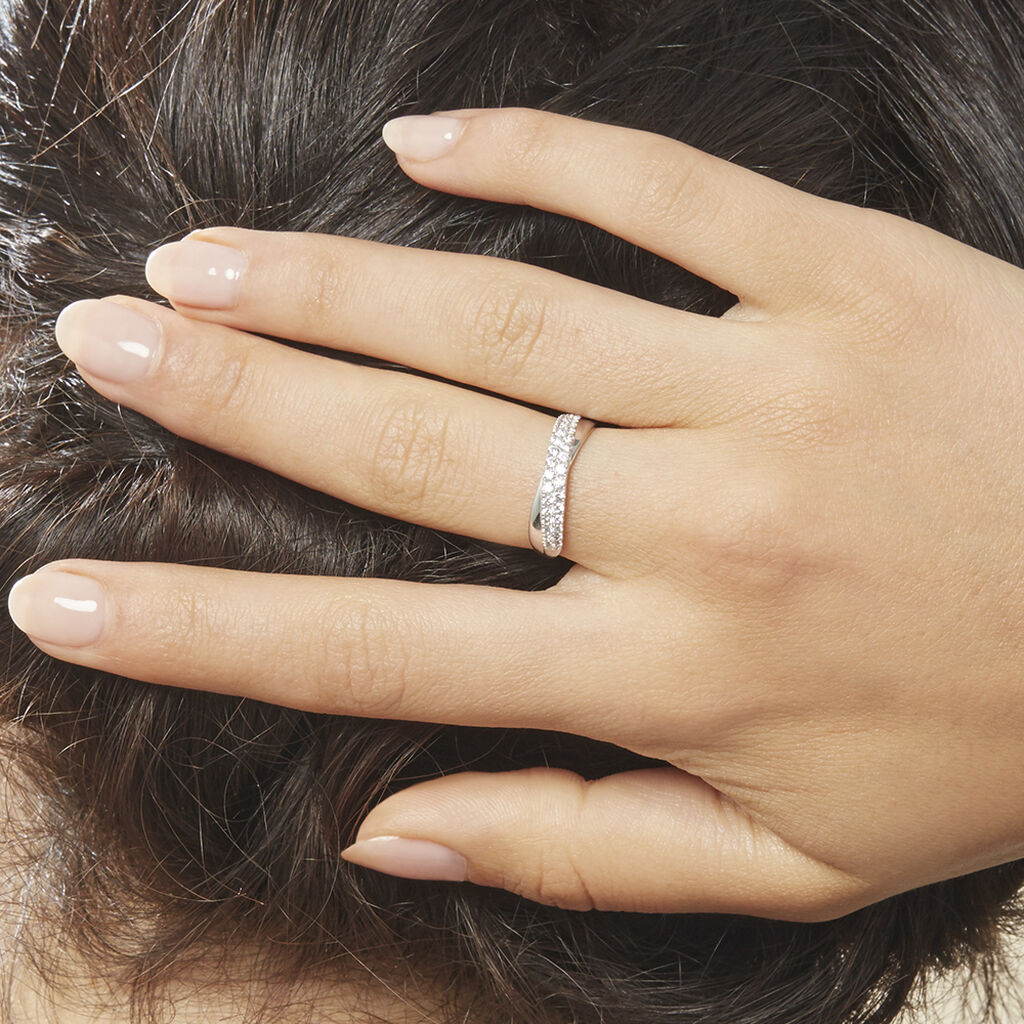 Damenring Weißgold 375 Zirkonia Tenna - Ringe mit Stein Damen | OROVIVO
