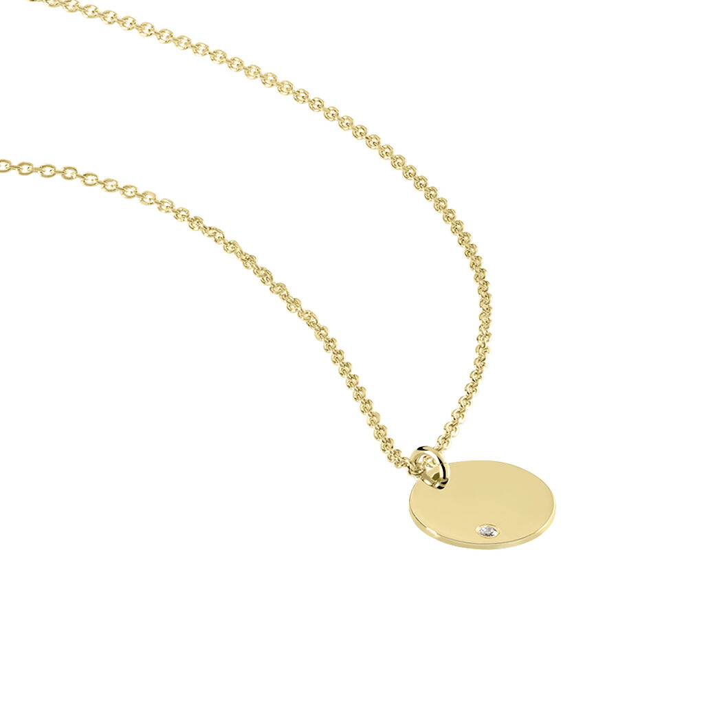 Damen Collier Silber vergoldet 925 Zirkonia Kreis Rund Ov - Halsketten Damen | OROVIVO